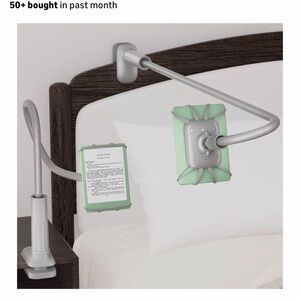 Adjustable Silver Bedside Tablet/Kindle/Phone Holder